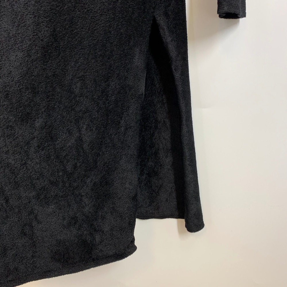 Helmut Lang Black Terrycloth Asymmetrical Neck Long Sleeve Midi Dress Size S - Picture 6 of 14